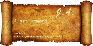 Juszt Armand névjegykártya